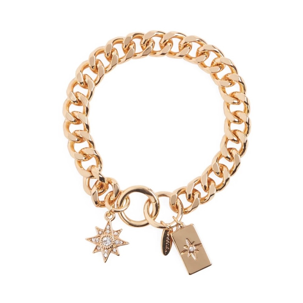 ⭐️ New! Ettika 18kt GP Starry Charms Link Bracelet